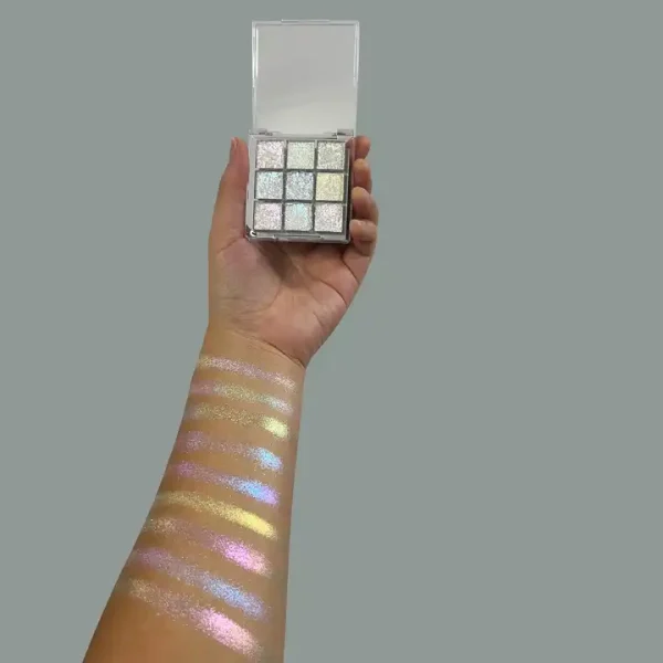 Multichrome 9 color eyeshadow palette Highly Pigmented Makeup Multi chrome chameleon eyeshadow DIY Color private label