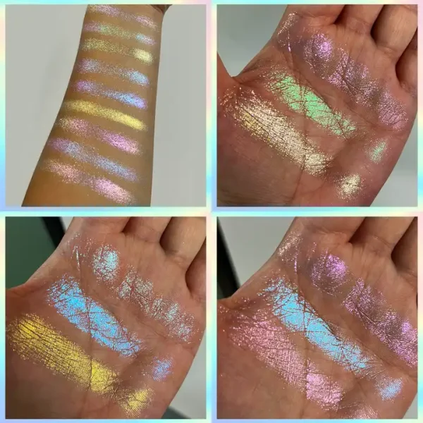 Multichrome 9 color eyeshadow palette Highly Pigmented Makeup Multi chrome chameleon eyeshadow DIY Color private label