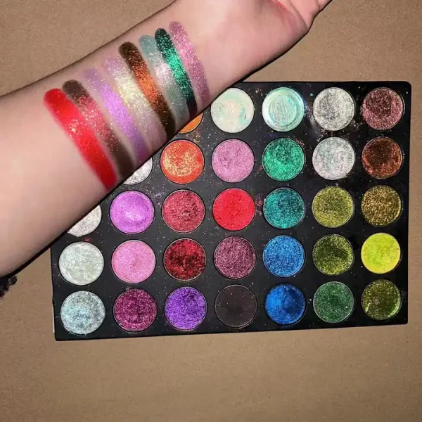 vegan pigmented holographic chameleon duochrome multi duochrome makeup eyeshadow palette more than 100colors available