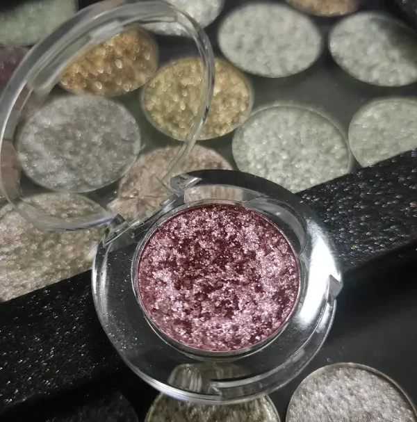 Pink Sparkle Pressed Eyeshadow Glitter Metallic Custom Eyeshadow Bridal Makeup Palettes Private Label Custom Logo