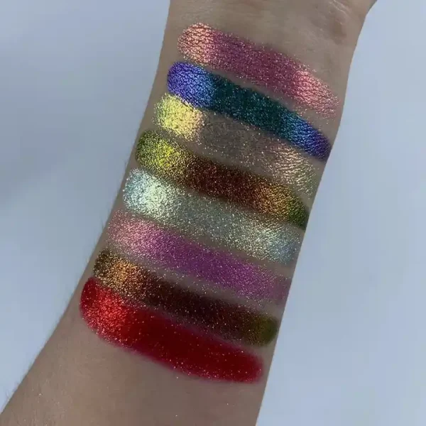 vegan pigmented holographic chameleon duochrome multi duochrome makeup eyeshadow palette more than 100colors available