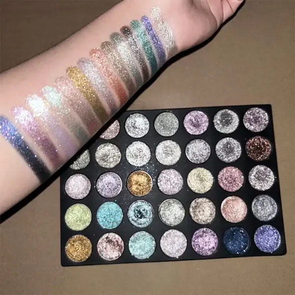 Custom Highly Pigmented Buttery Texture 25 Colors Sparkle Metallic Golden Bronze Champagne Shimmer Diamond Eyeshadow