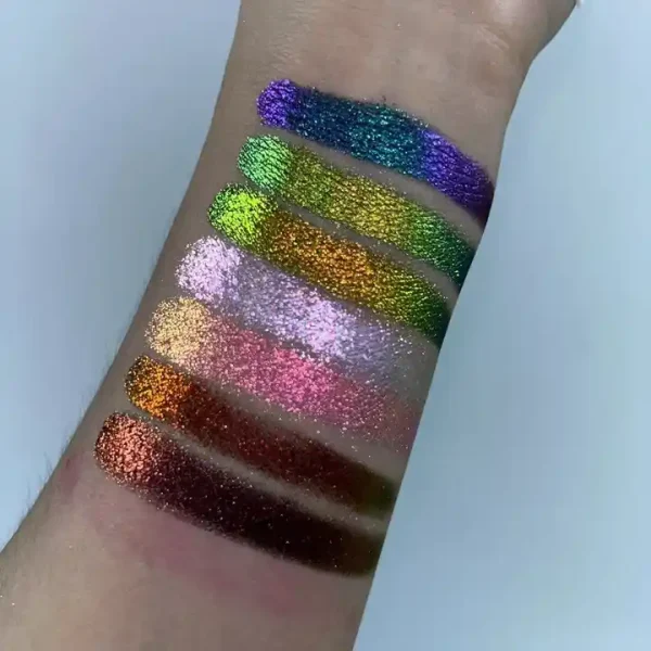 vegan pigmented holographic chameleon duochrome multi duochrome makeup eyeshadow palette more than 100colors available