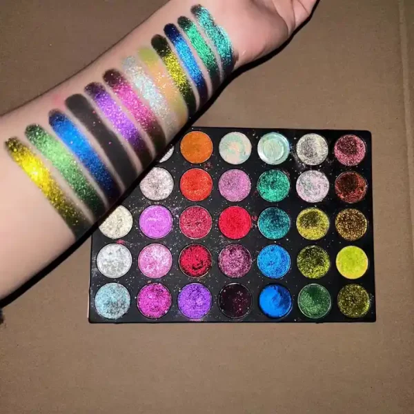 vegan pigmented holographic chameleon duochrome multi duochrome makeup eyeshadow palette more than 100colors available