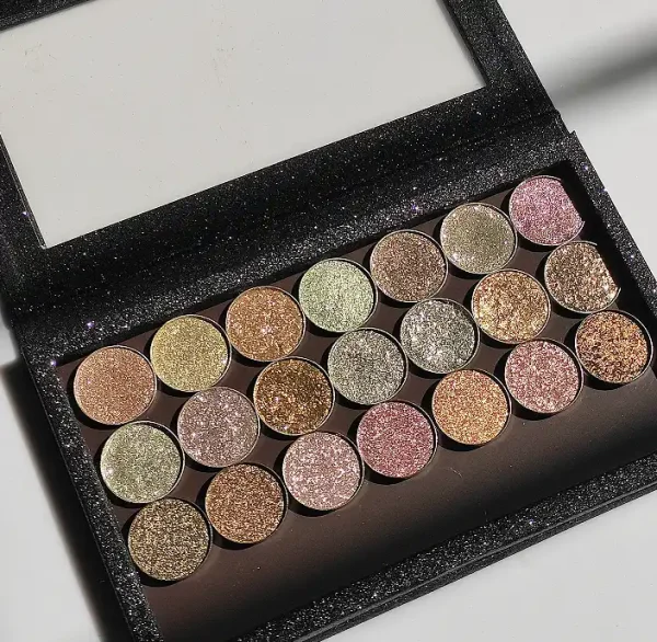 Pink Sparkle Pressed Eyeshadow Glitter Metallic Custom Eyeshadow Bridal Makeup Palettes Private Label Custom Logo