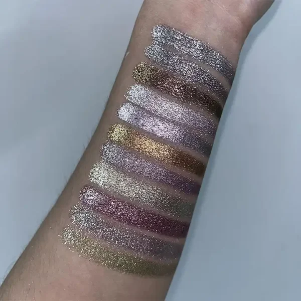 Custom Highly Pigmented Buttery Texture 25 Colors Sparkle Metallic Golden Bronze Champagne Shimmer Diamond Eyeshadow