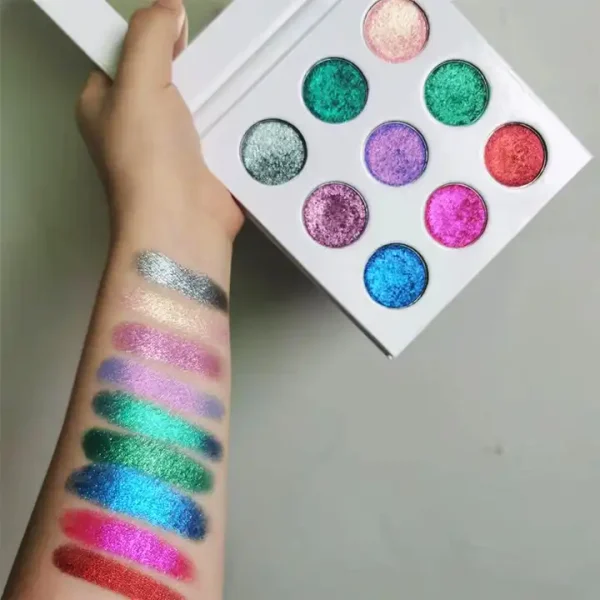 DIY Eye Shadow Palette 9 Colors Vegan Duochrome Multichrome Waterproof High Pigment Makeup Oem Customized eyeshadow palette