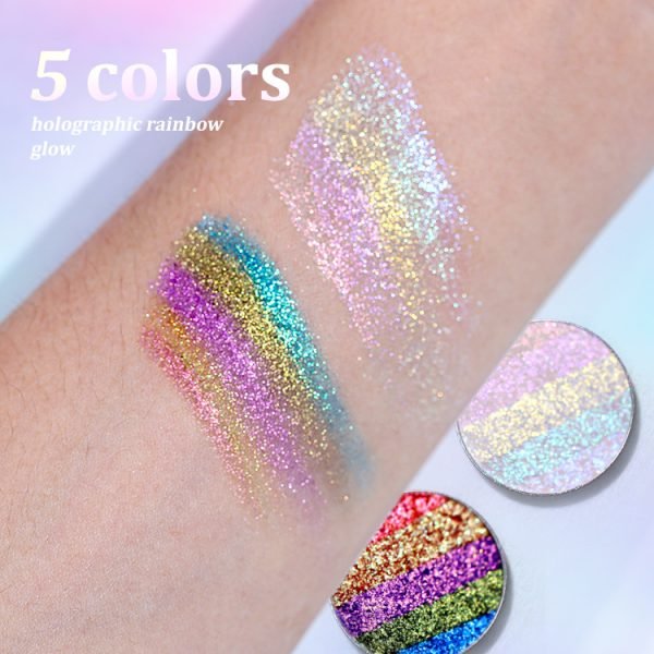 Chameleon Eyeshadow Rainbow Eyeshadow Optical Light Eyeshadow Diamond Bright Light Portable Cross-Border Color Makeup